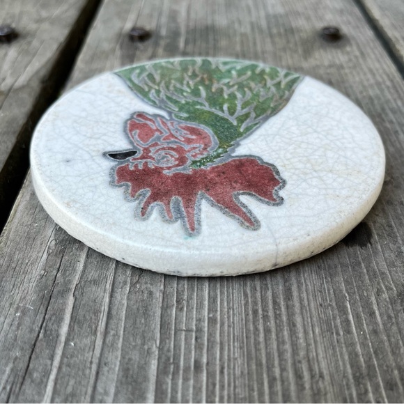 J. Dillon Handmade Ceramic Rooster Pottery Coaster - Picture 6 of 10